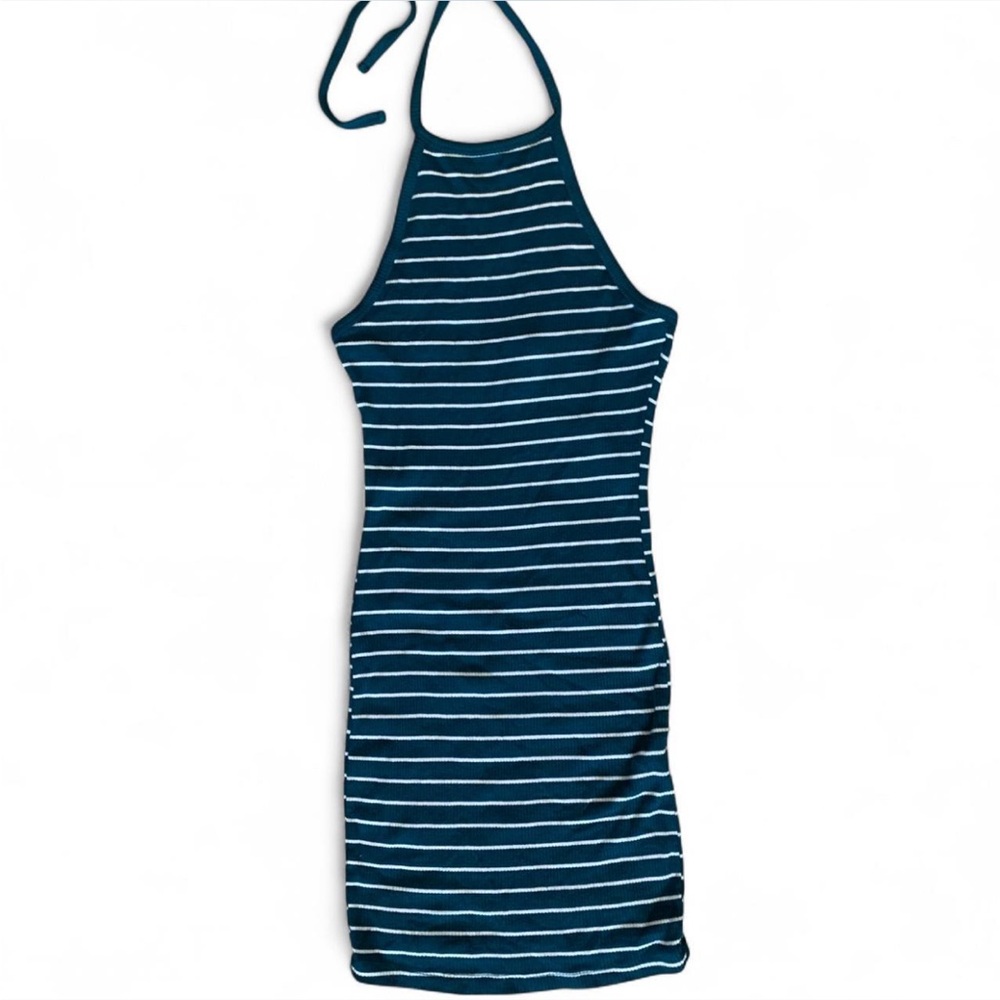 Forever 21 Teal and White Striped Mini Dress! Size Small!
